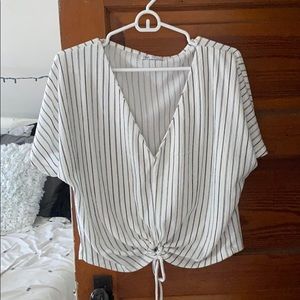 zara black and white striped top